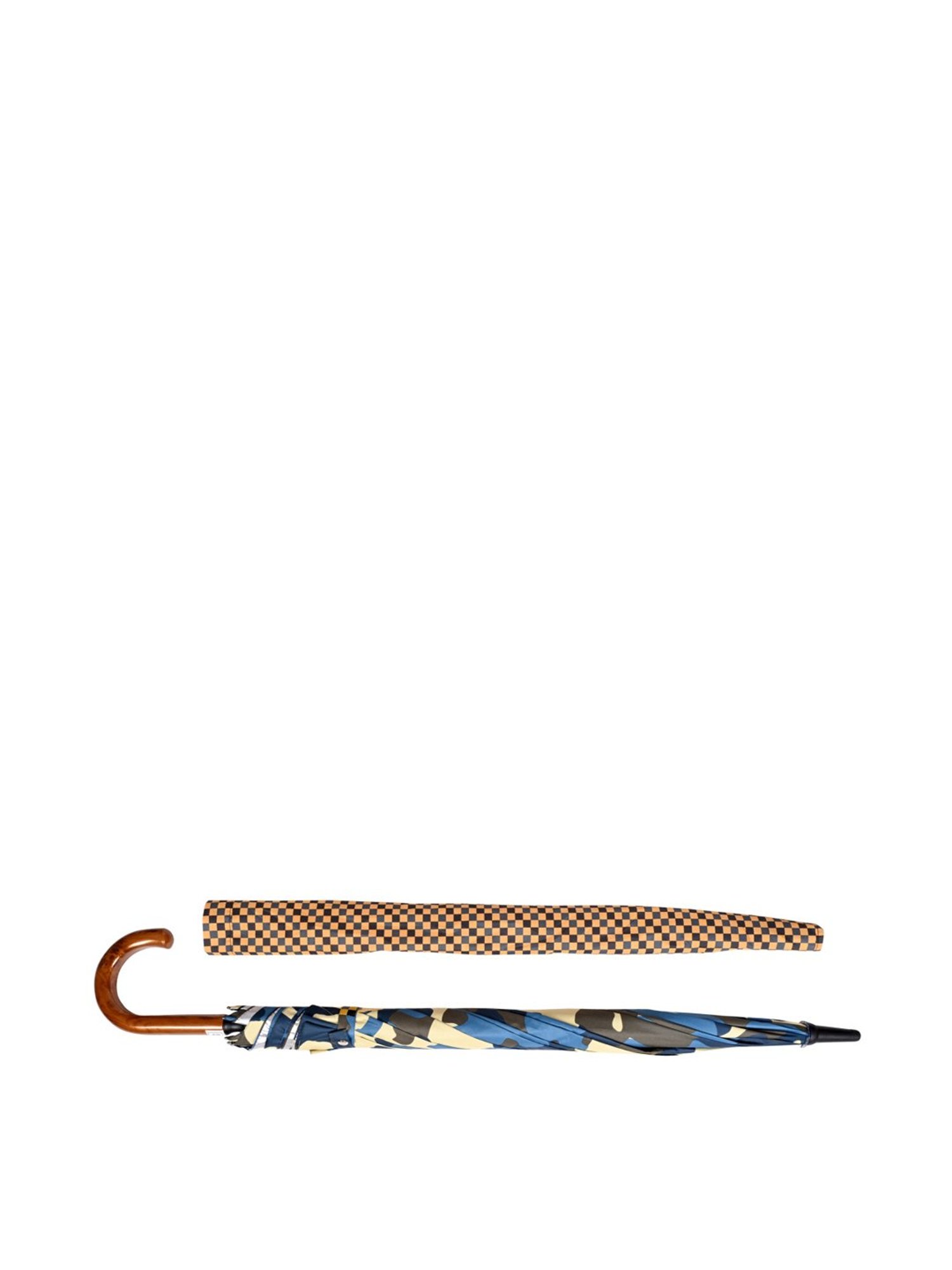 Eume Ordin Yellow & Blue Camo 1 Fold Umbrella - 27 inch