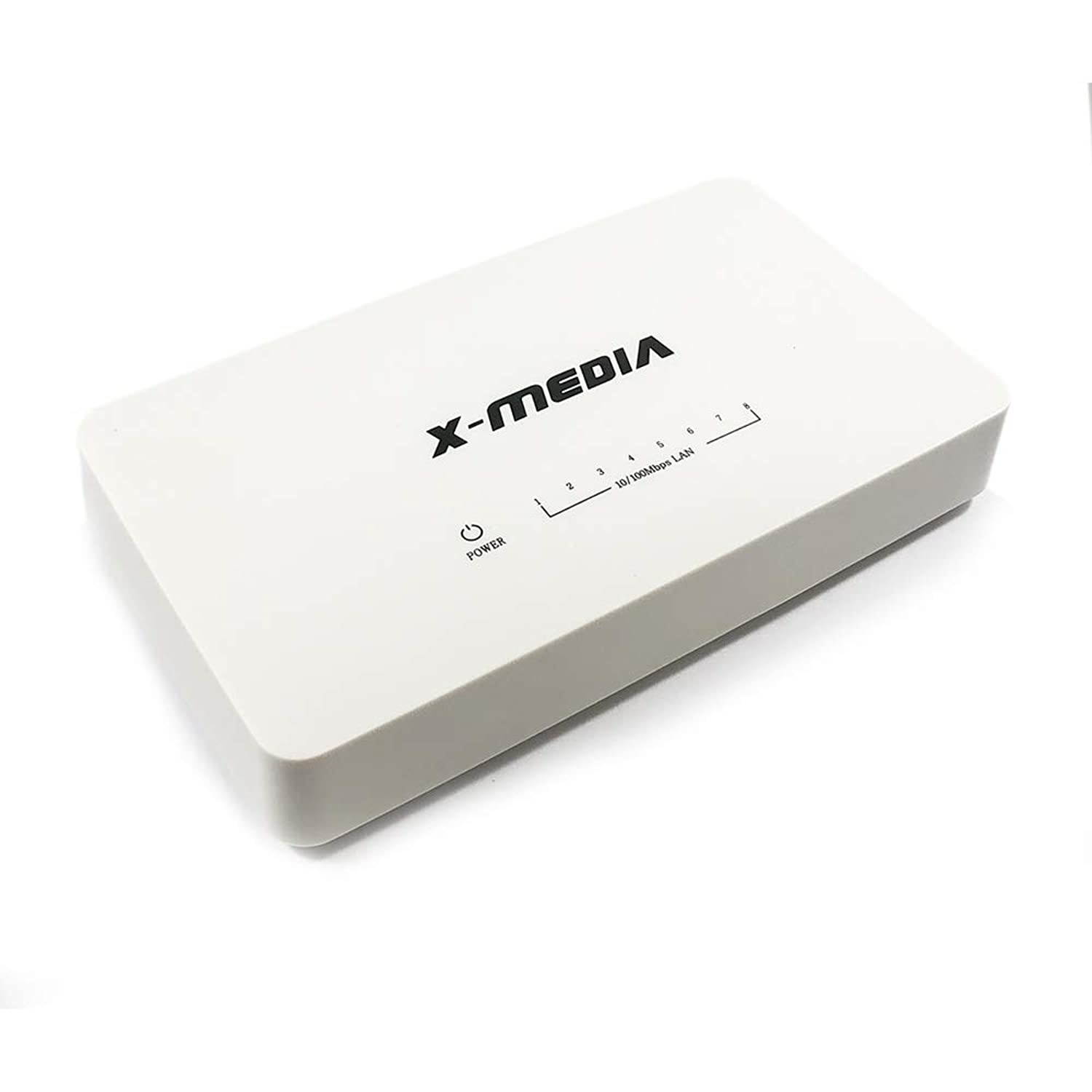 X-MEDIA 8-Port 10/100Mbps Fast Ethernet Unmanaged Desktop Switch, Plug & Play [XM-SW1008D]