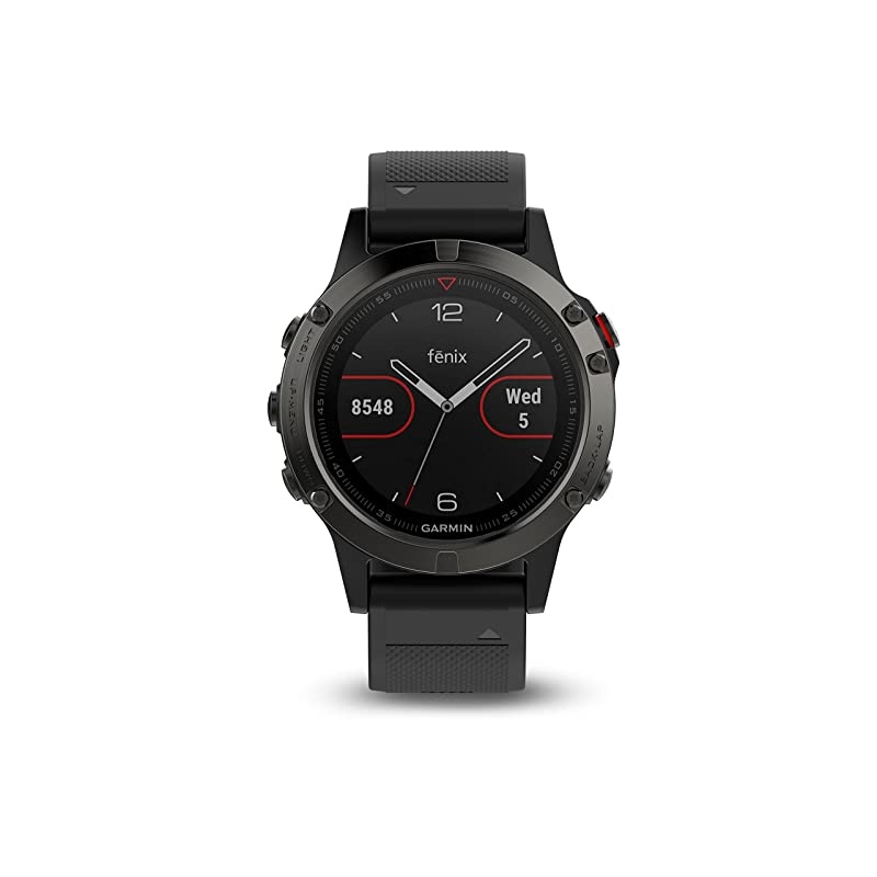 Fenix 5 Sapphire - Black with Black Band (Renewed)