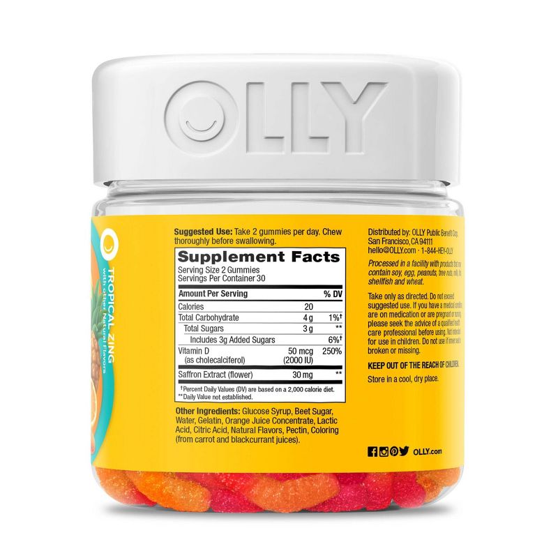 OLLY Hello Happy Gummy Supplements - 60ct