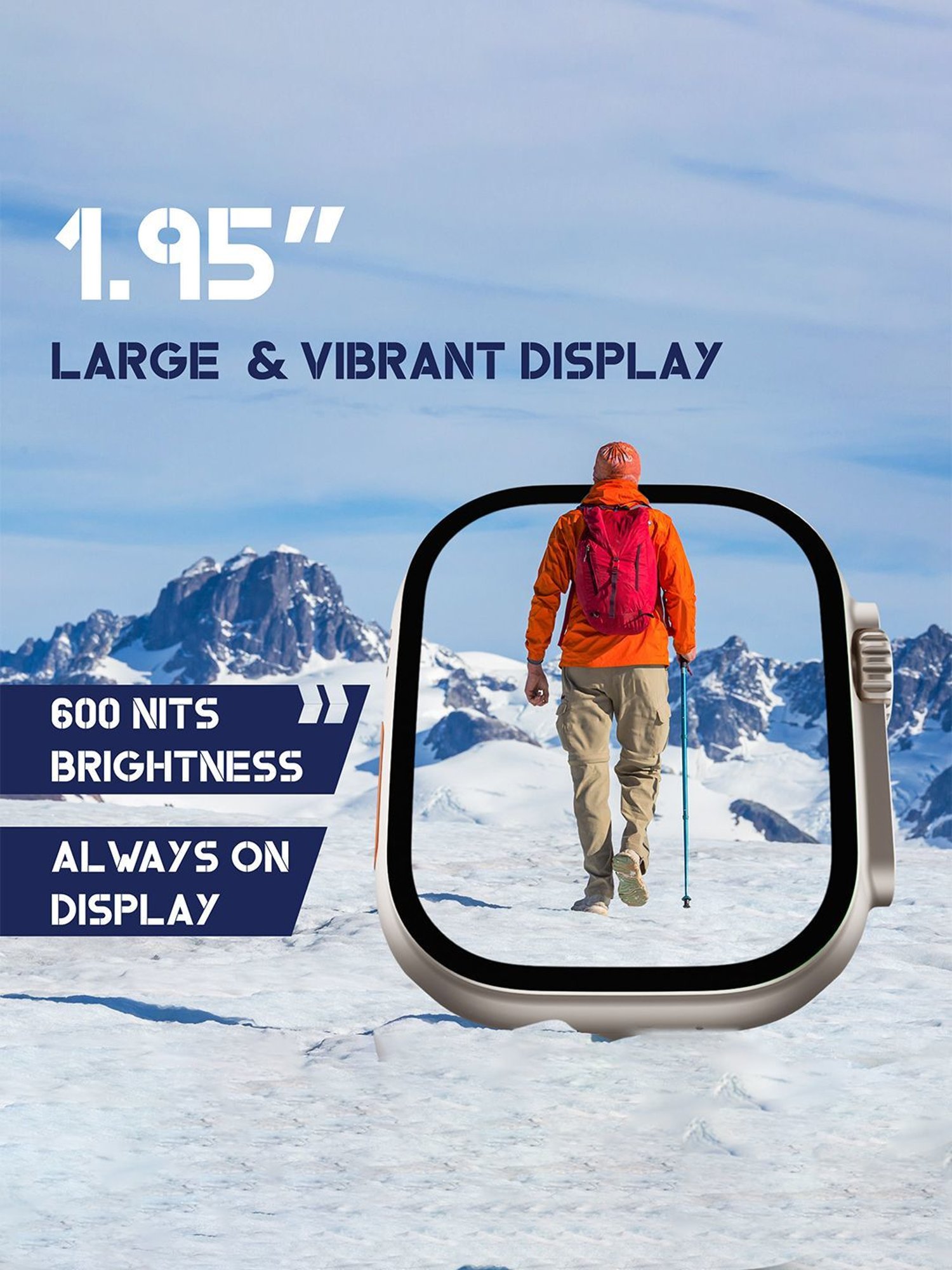 Hammer Active 2.0, 1.95 inch Display Bluetooth Calling Smartwatch, 600 NITS Brightness (Black)