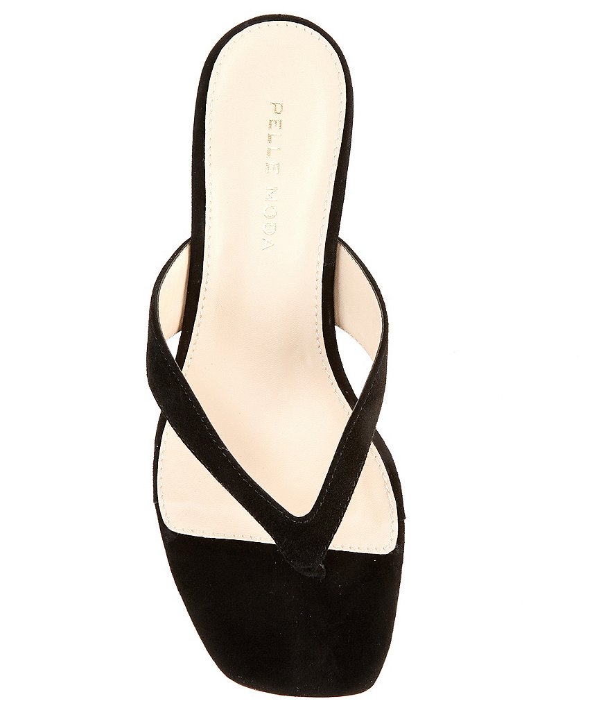 Pelle Moda Niall Suede Crystal Heel Thong Sandals