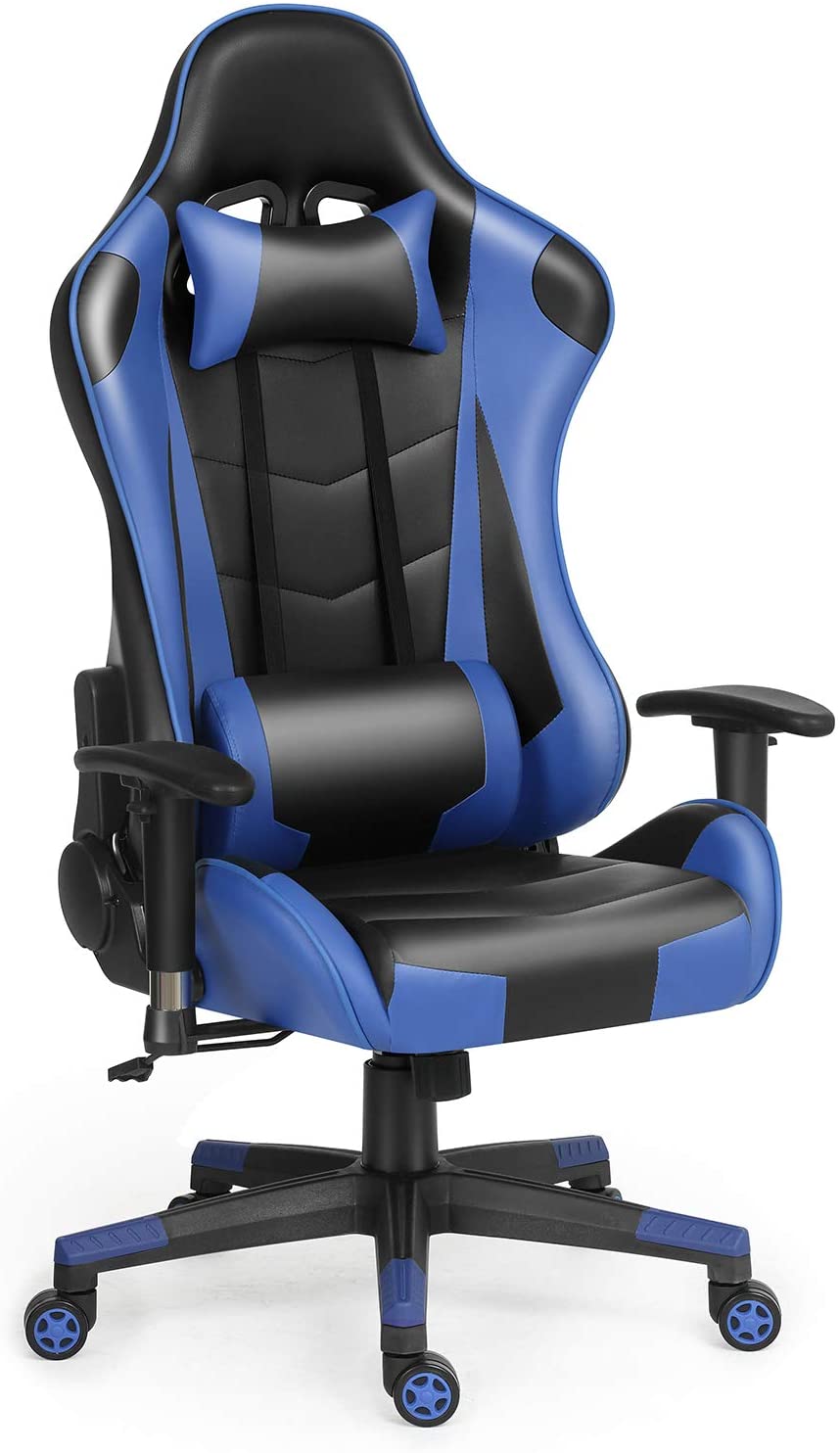 Ergonomic Gaming Chair Racing Computer Chair PU Leather Chair Adjusted Reclining Office Desk Chair with Headrest and Lumbar Support