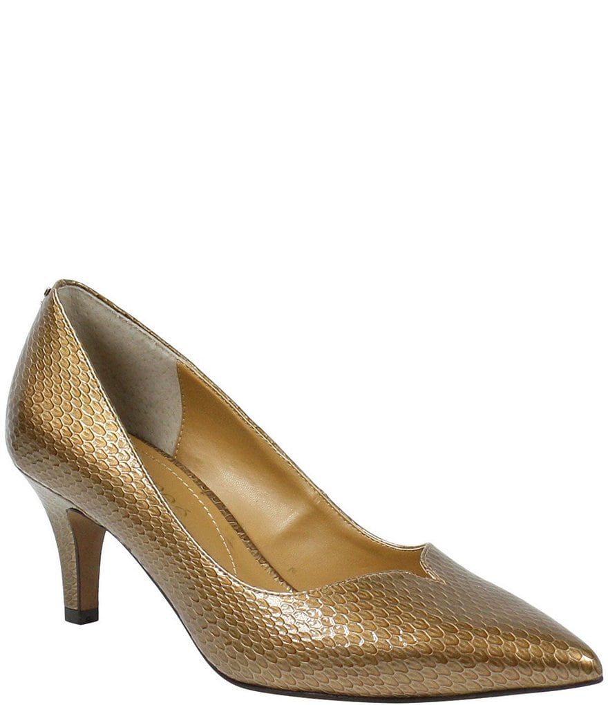 J. Renee Abigaile Patent Embossed Snake Print Pumps