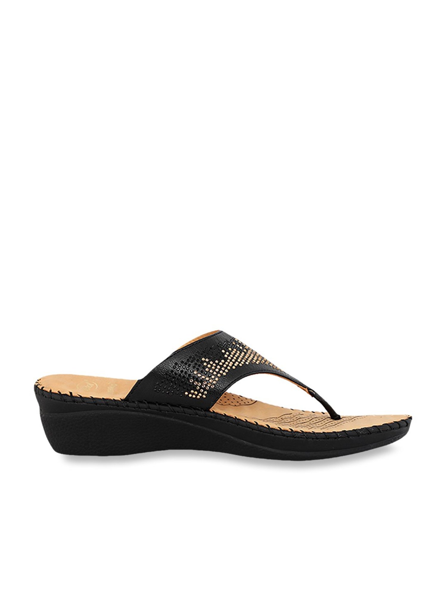 Scholl by Bata Women's Swaroski Black Thong Wedges