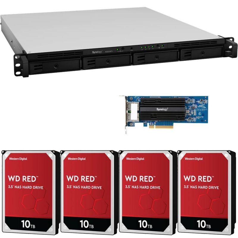 Synology RS820RP+ 4-Bay RackStation NAS with Synology 10Gb Adapter 18GB RAM 32TB (4x8TB) of Western Digital RED NAS Drives Fully Assembled Tested By CustomTechSales