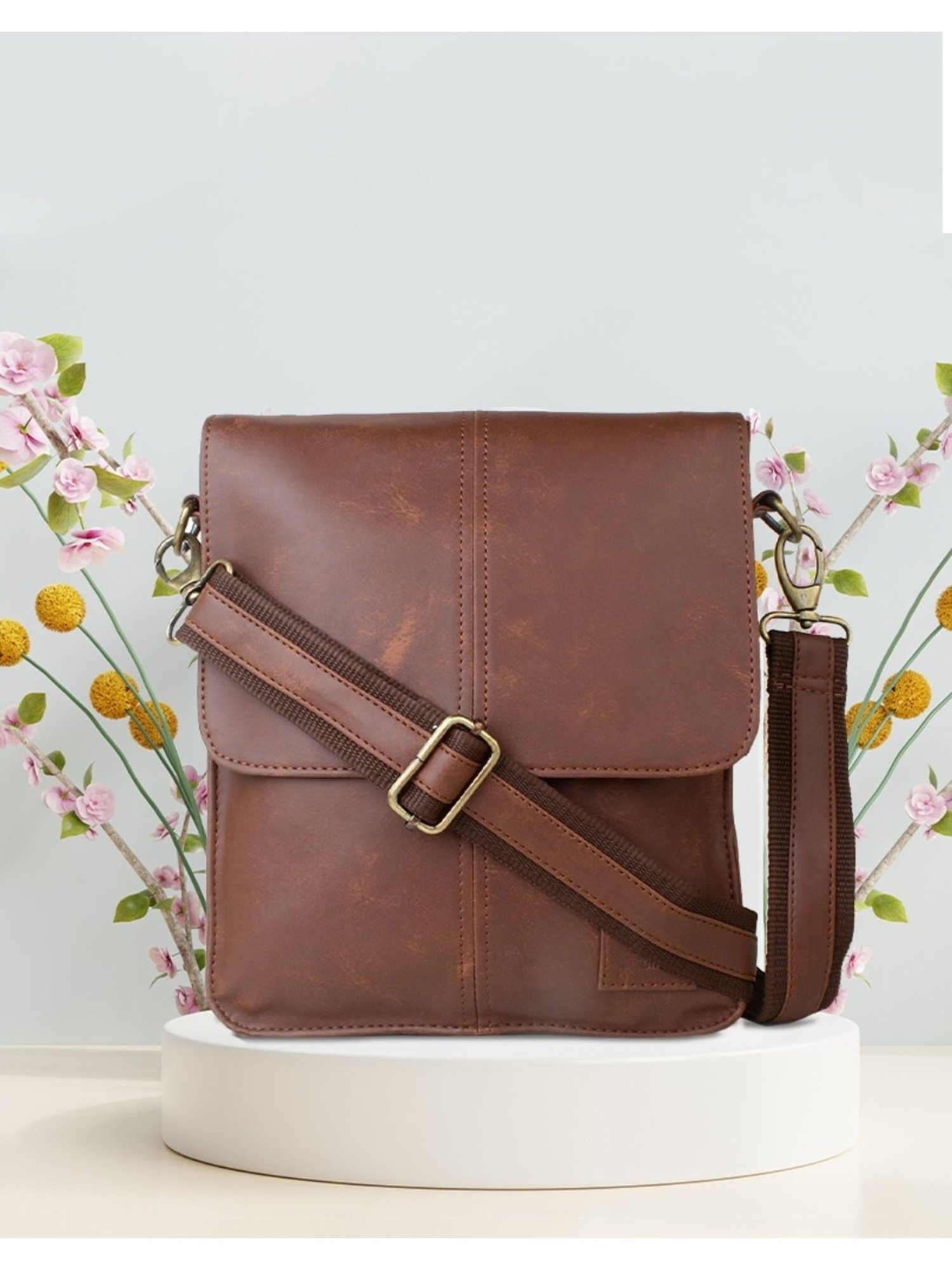 Yelloe Tan Medium Cross Body Bag