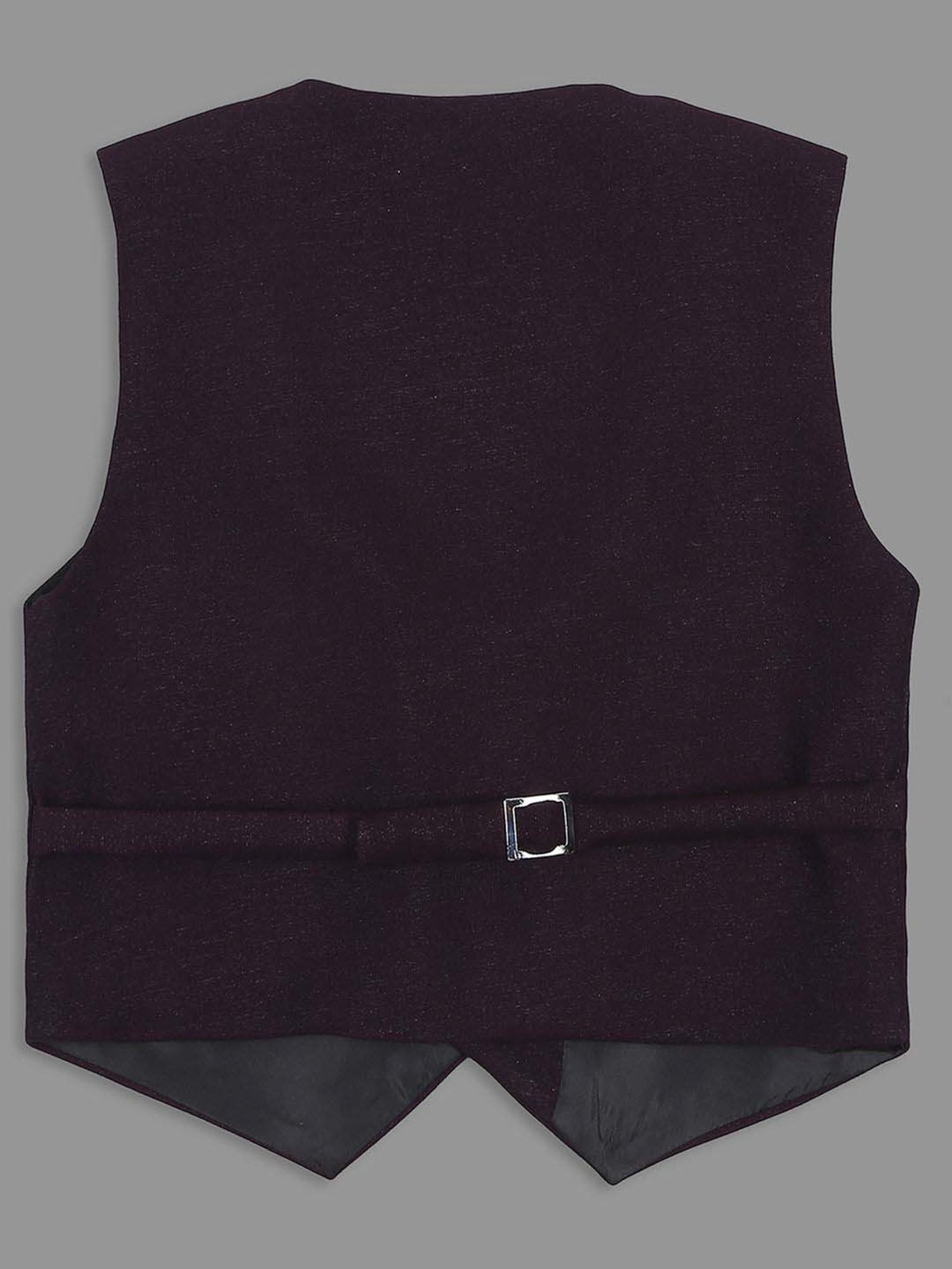 Kids Island Boys Purple Self Full Sleeves Suit Set