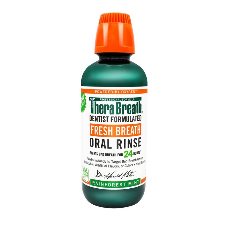 TheraBreath Fresh Breath Oral Rinse Rainforest Mint - 16 fl oz
