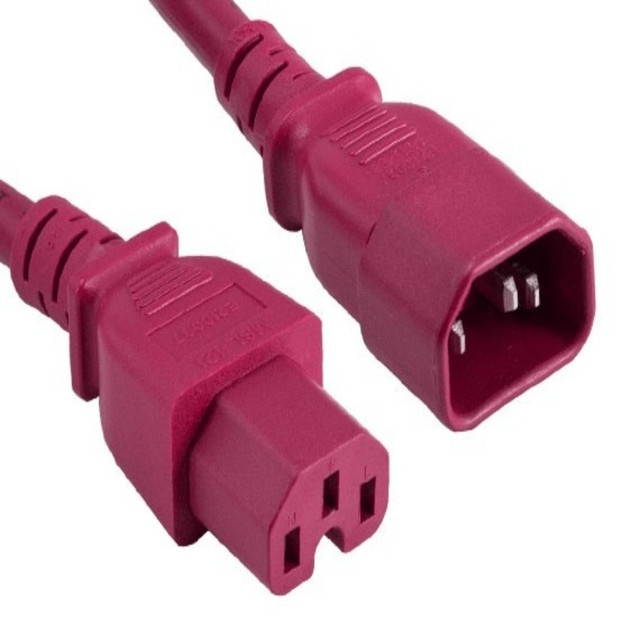 SANOXY Cables and Adapters; 4 PACK of2ft 14 AWG 15A 250V Power Cord (IEC320 C14 to IEC320 C15), Red