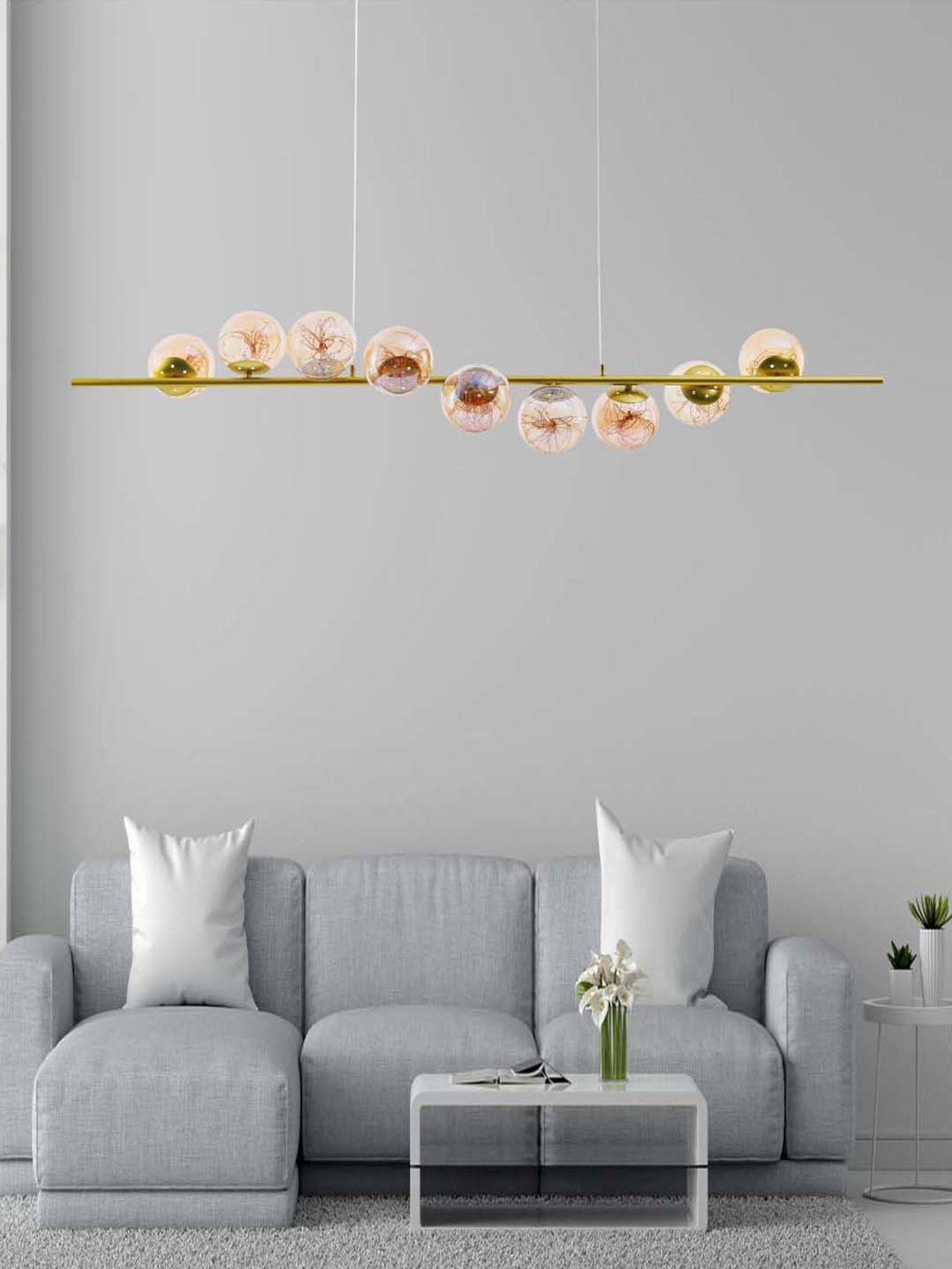 Kapoor E Illuminations Hardware Brass Glass Led Chandelier