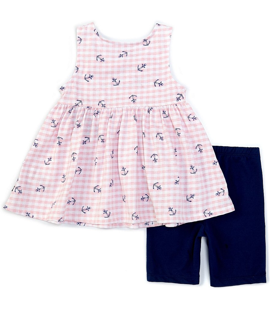 Nautica Little Girls 2T-6X Nautical Checked Tank Top & Bike Shorts Set