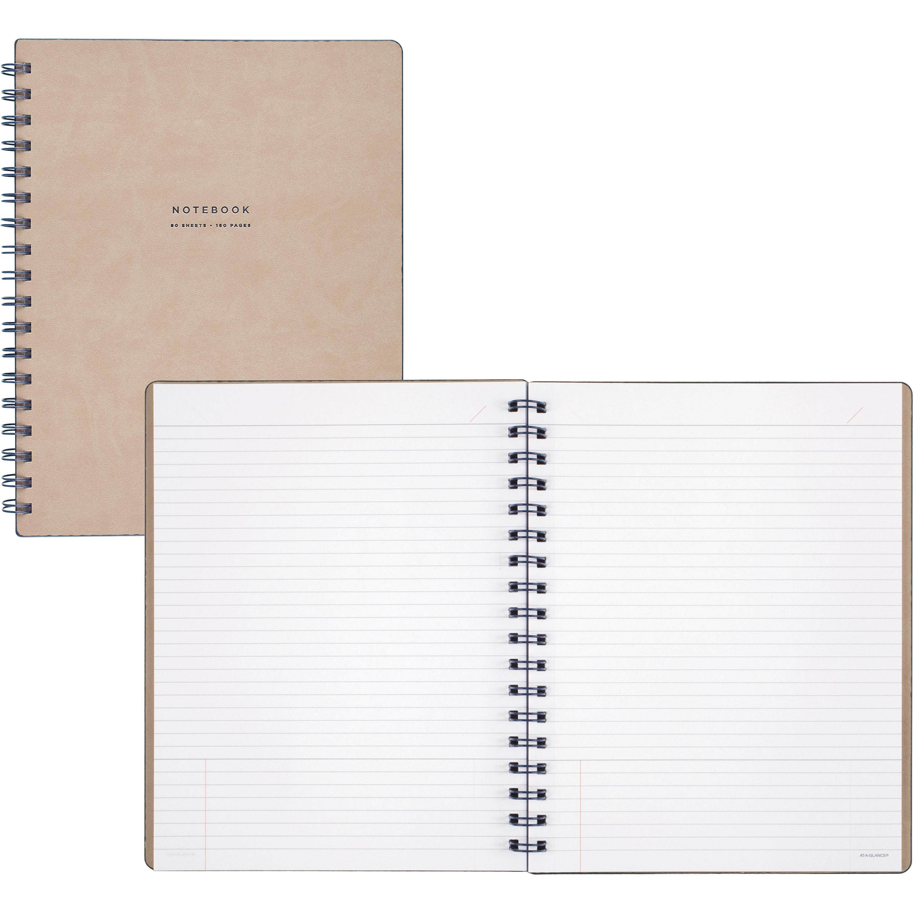 At-A-Glance Signature Collection Medium Meeting Book - 80 Sheets - Twin Wirebound - Ruled - 7 7/8" x 9 5/8" - 1Each  MEA