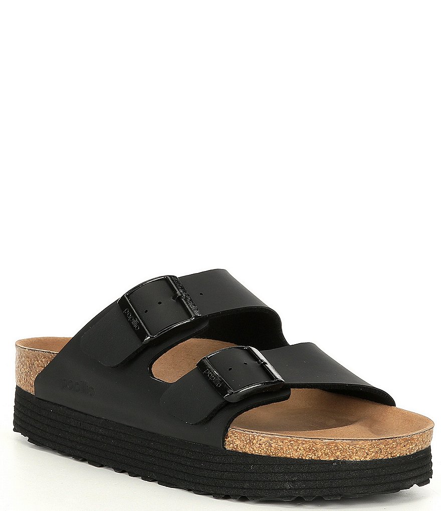 Papillio by Birkenstock Women's Arizona Flatform Vegan Double Buckle Sandals