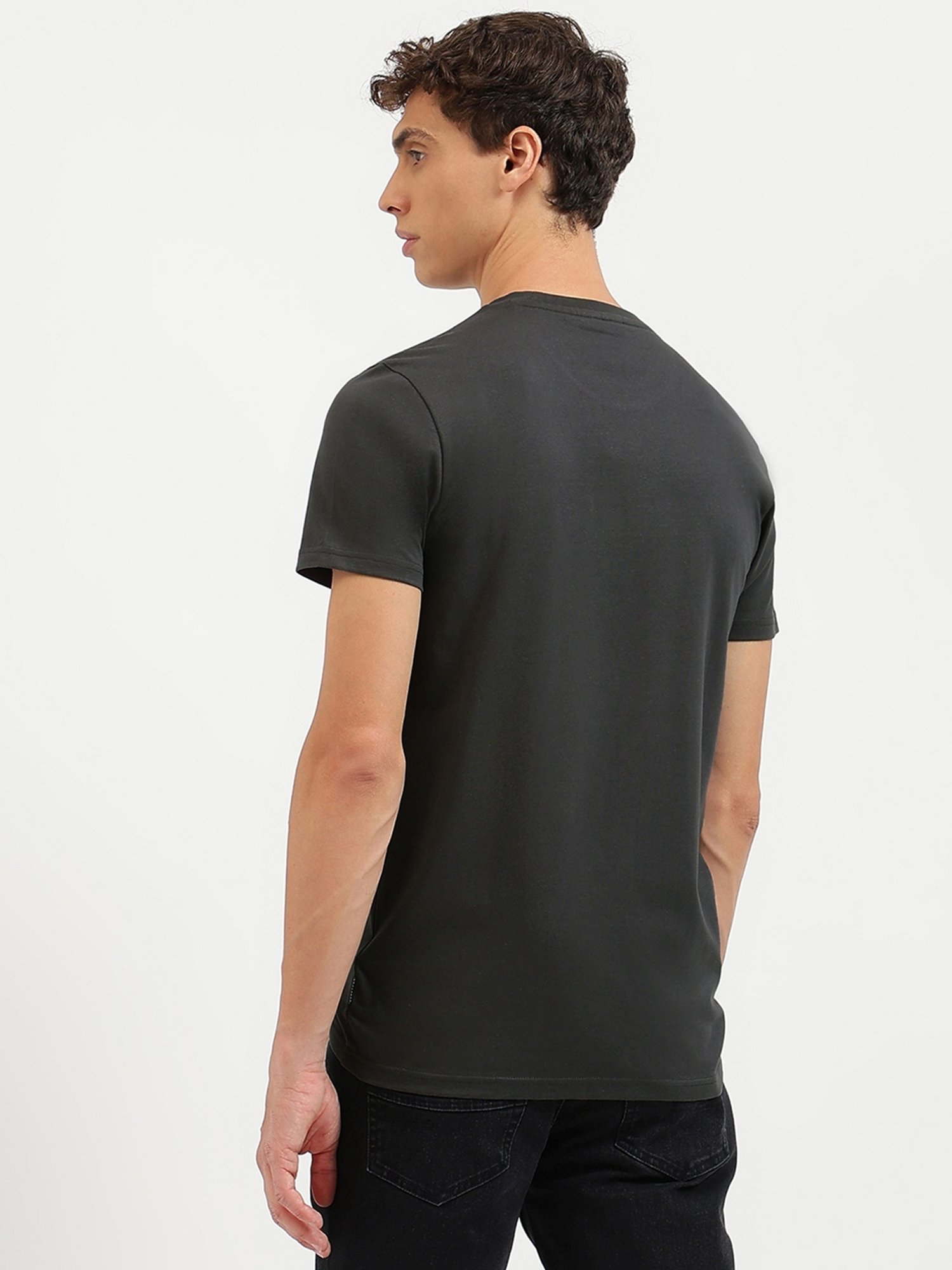 United Colors Of Benetton Grey Regular Fit Printed T-Shirt