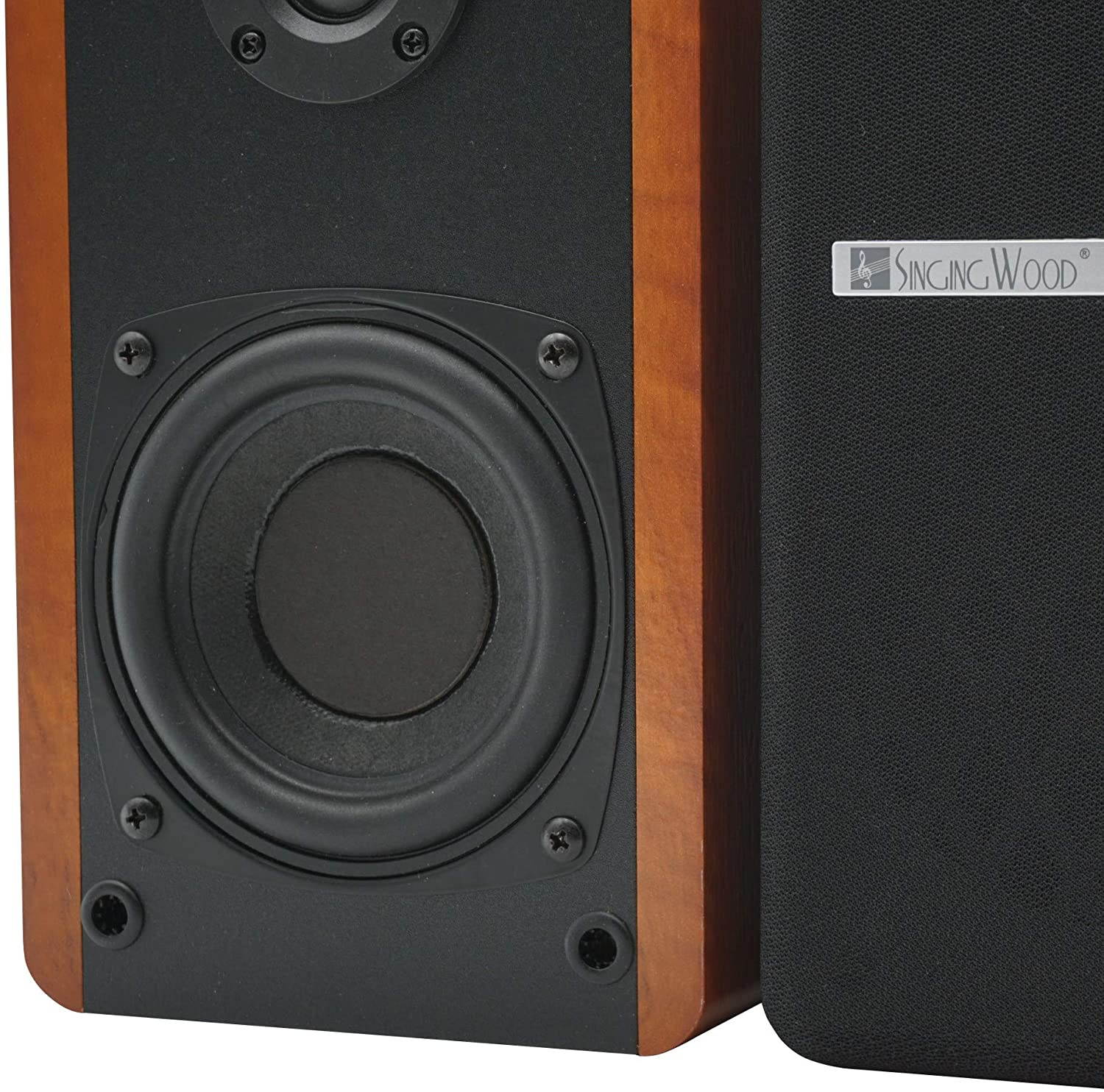SINGING WOOD BT25 Powered BT Bookshelf Speakers Studio Monitor Speakers 2 AUX Input 2 Speakers Wooden Enclosure Max 50 Watts RMS(Beech Wood)