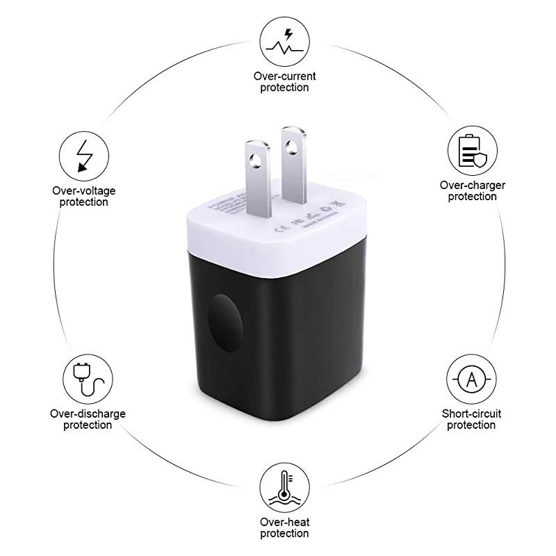 3 Port USB Wall Plug  31A Ultra Compact Charger Adapter Home Travel Charging Cube Block Compatible iPhone Xs X 8 7 6s Plus Samsung S9 S8 S7 S6 Note 8 LG Nexus One Plus HTC Moto Nokia