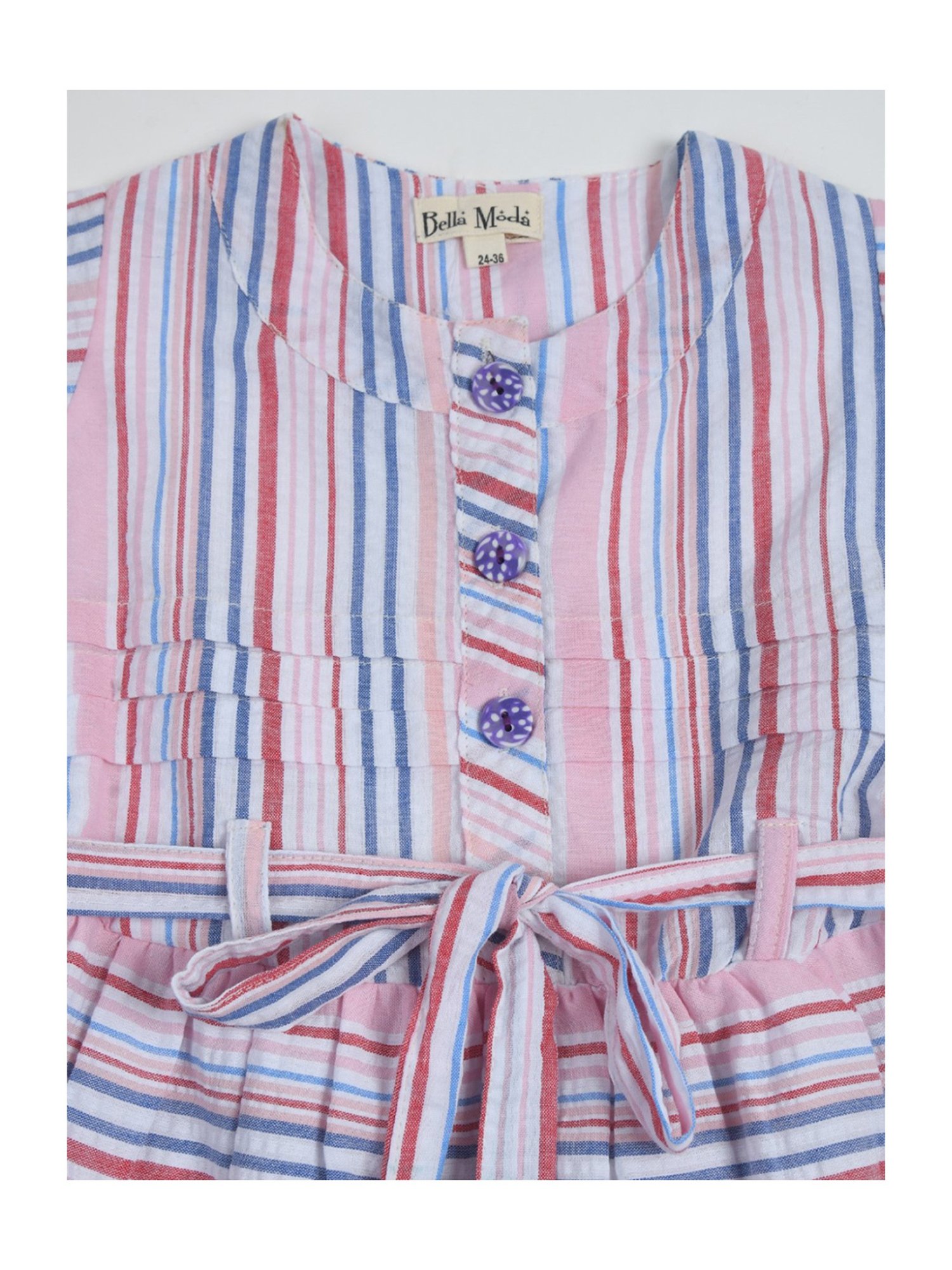 Bella Moda Kids Multicolor Striped Fit & Flare Dress