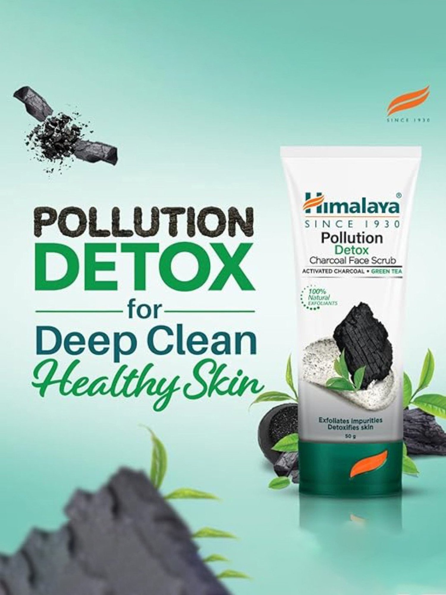 Himalaya Pollution Detox Charcoal Face Scrub - 50 gm