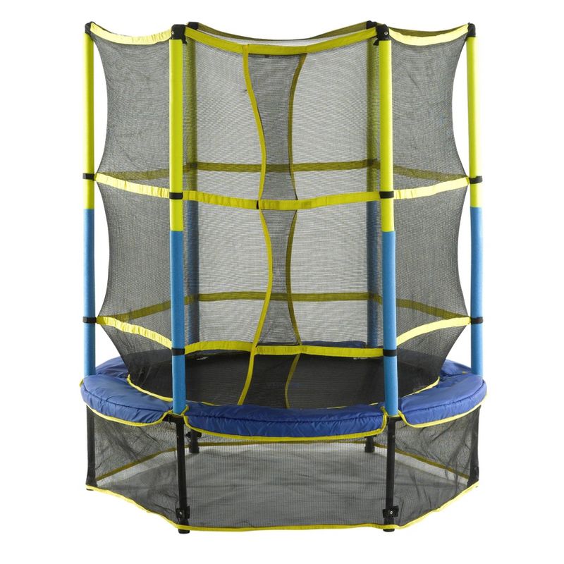 Costway 14 Ft Multicolored Trampoline Recreational Exercise w/ Safety Net Ladder
