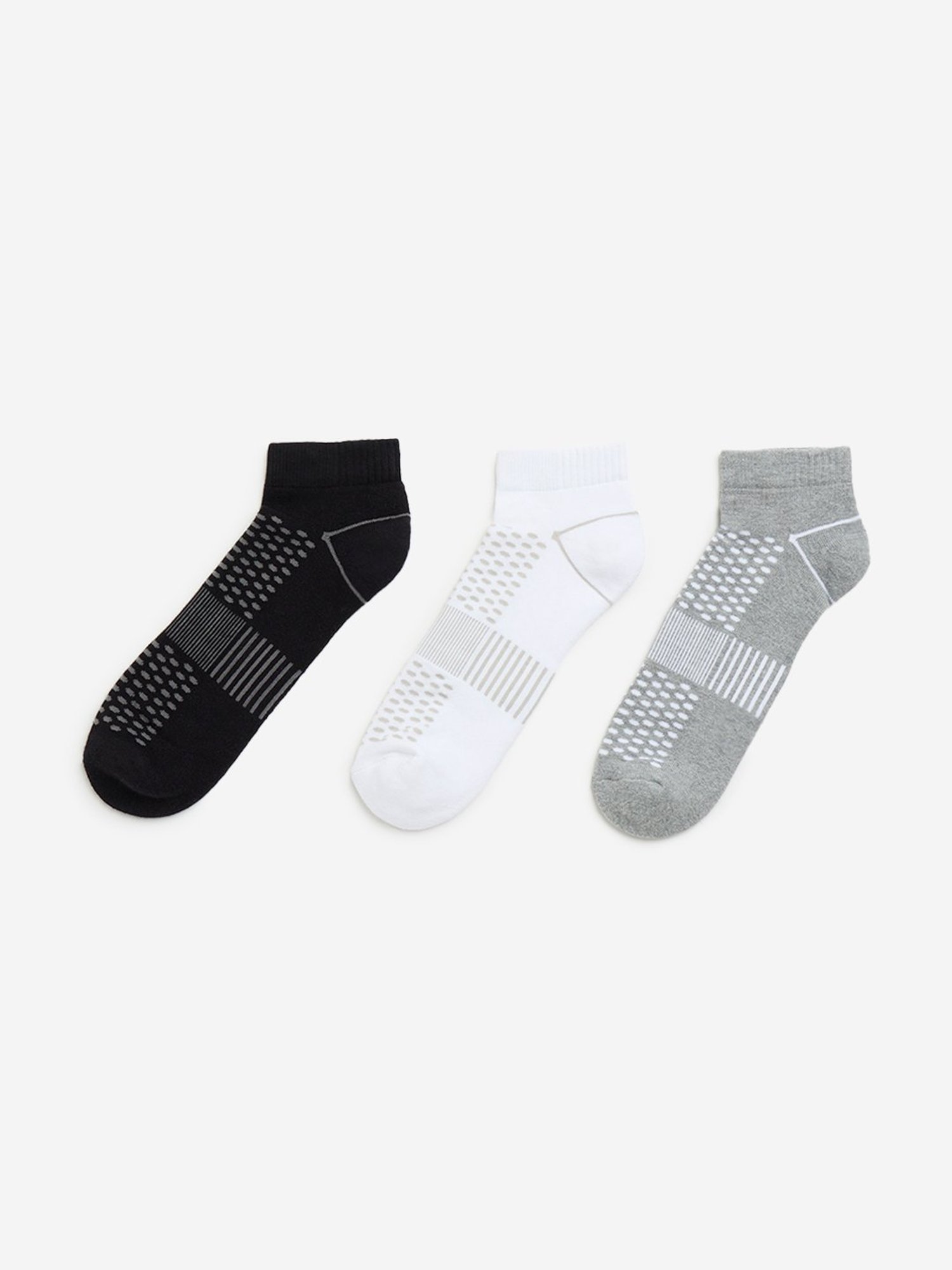 WES Lounge by Westside Grey Ankle Length Socks - Pack of 3