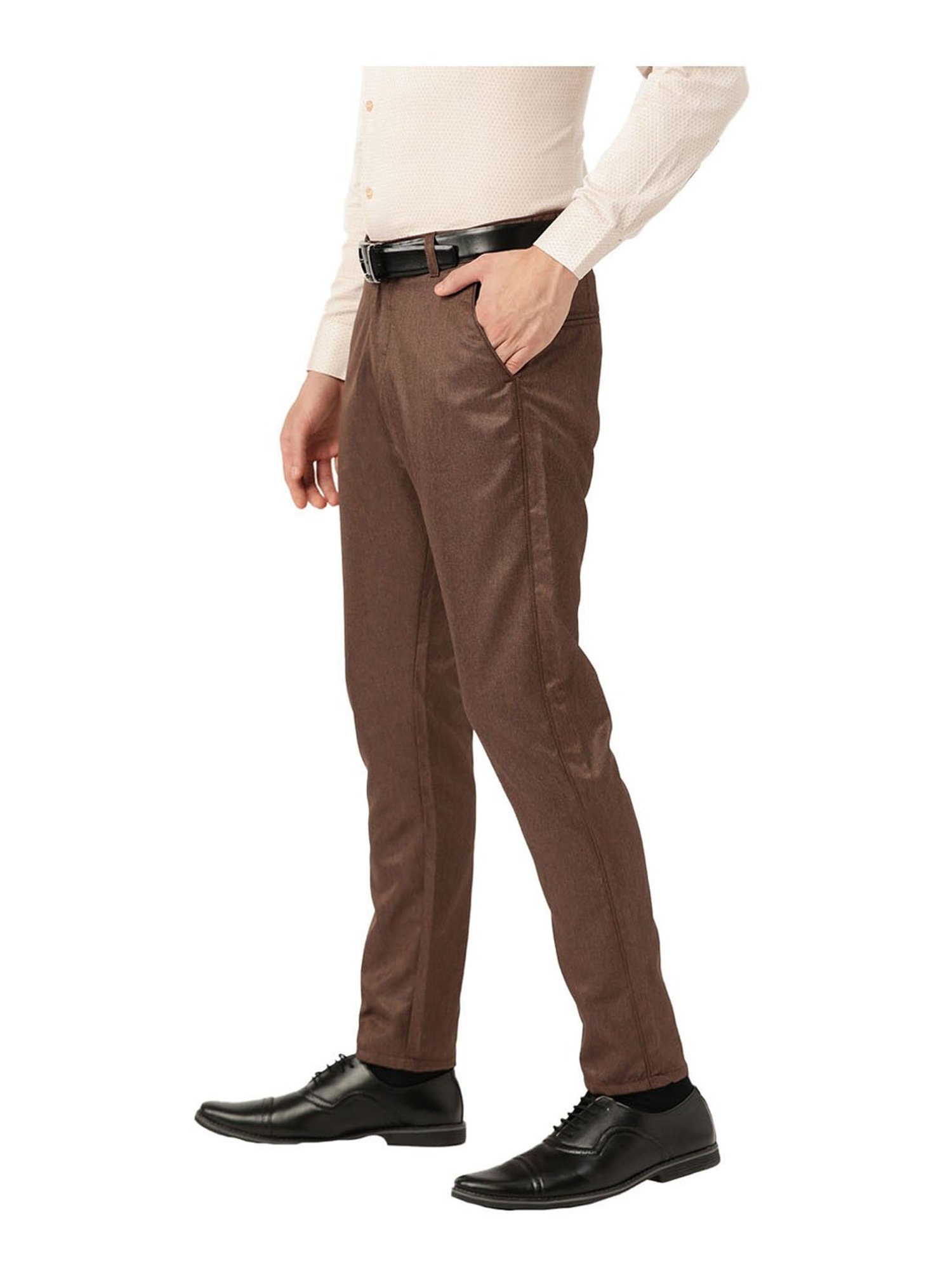 Sojanya Brown Regular Slim Fit Trousers