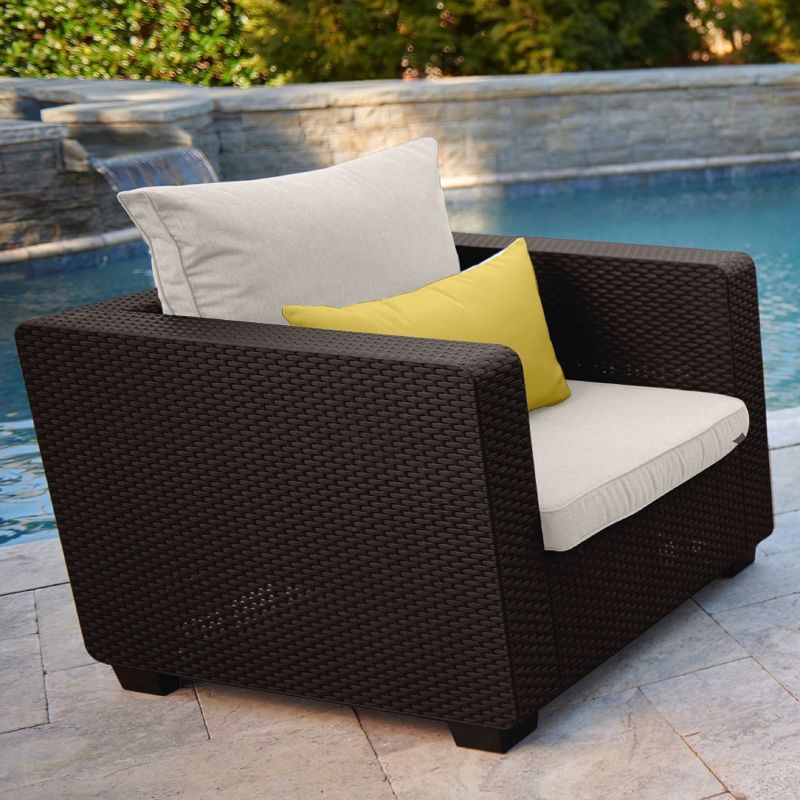Salta Outdoor Resin Patio Armchair with Cushions Brown - Keter