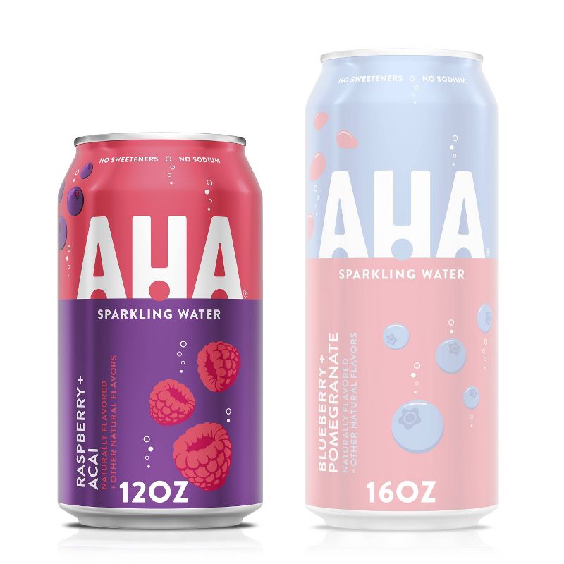 AHA Raspberry Acai Sparkling Water - 8pk/12 fl oz Cans