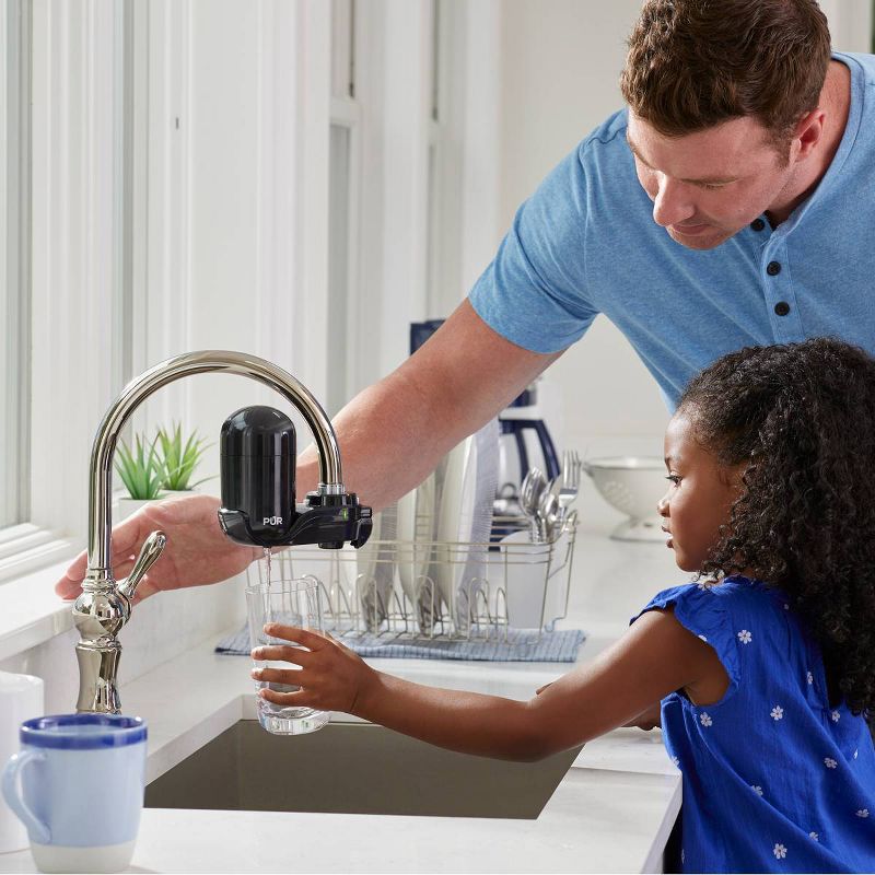 PUR Chemical & Physical Faucet Mount Water Filtration System - Black