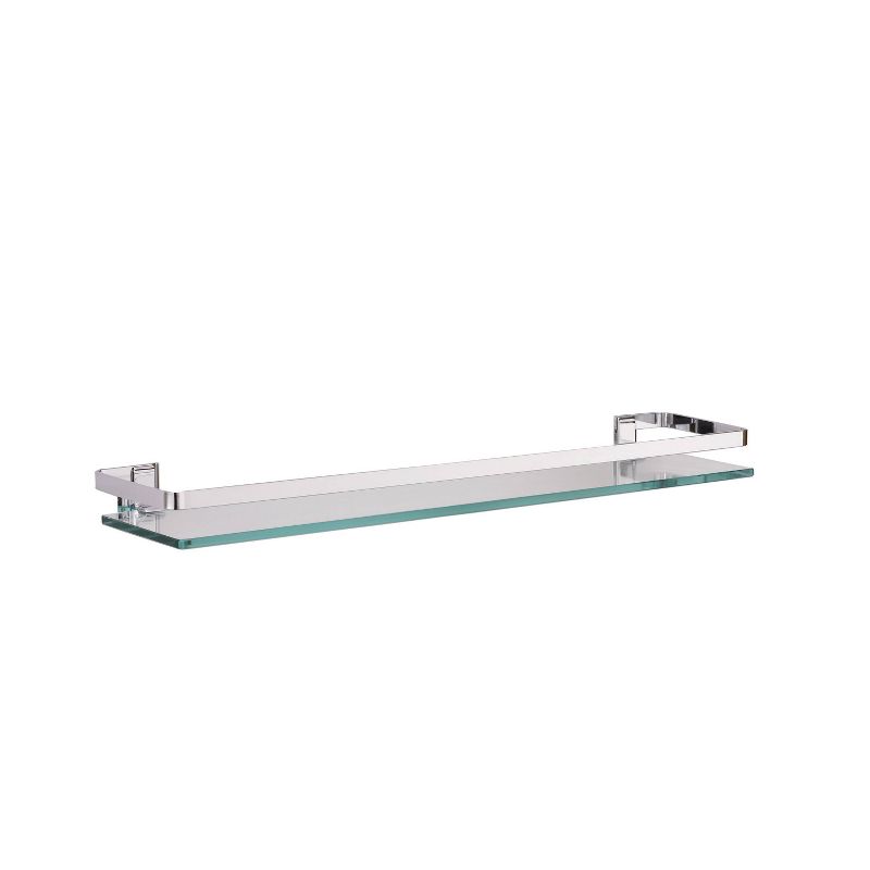 Wall Glass Shelf with Rail Chrome - Neu Home