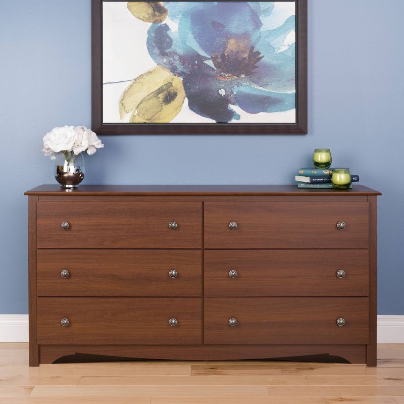 Monterey 6 Drawer Dresser Cherry - Prepac