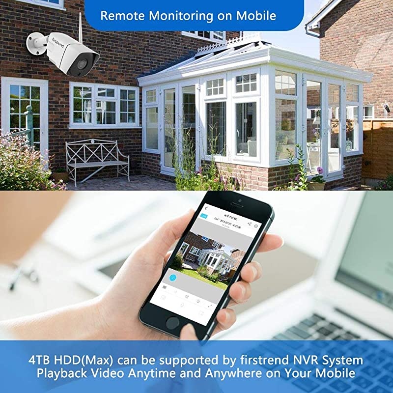 2021 New] Security Camera System Wireless with Monitor, 1080P 8CH Wireless Security System Outdoor Indoor with 4PCS 1080P Cameras 12 Inch Monitor Night Vision Motion Detection No Hard Drive
