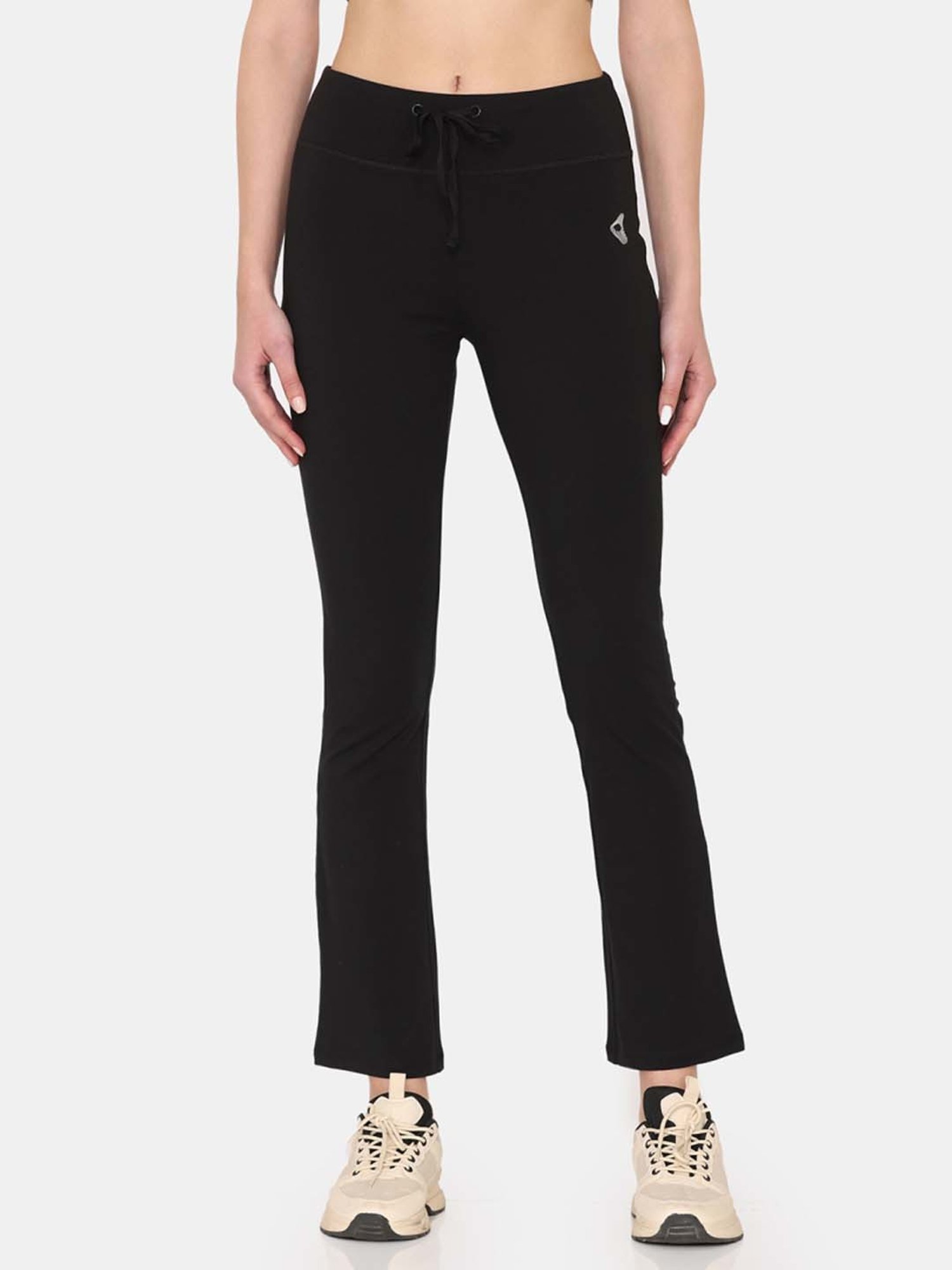 Zelocity by Zivame Jet Black Mid rise Sports Track Pants