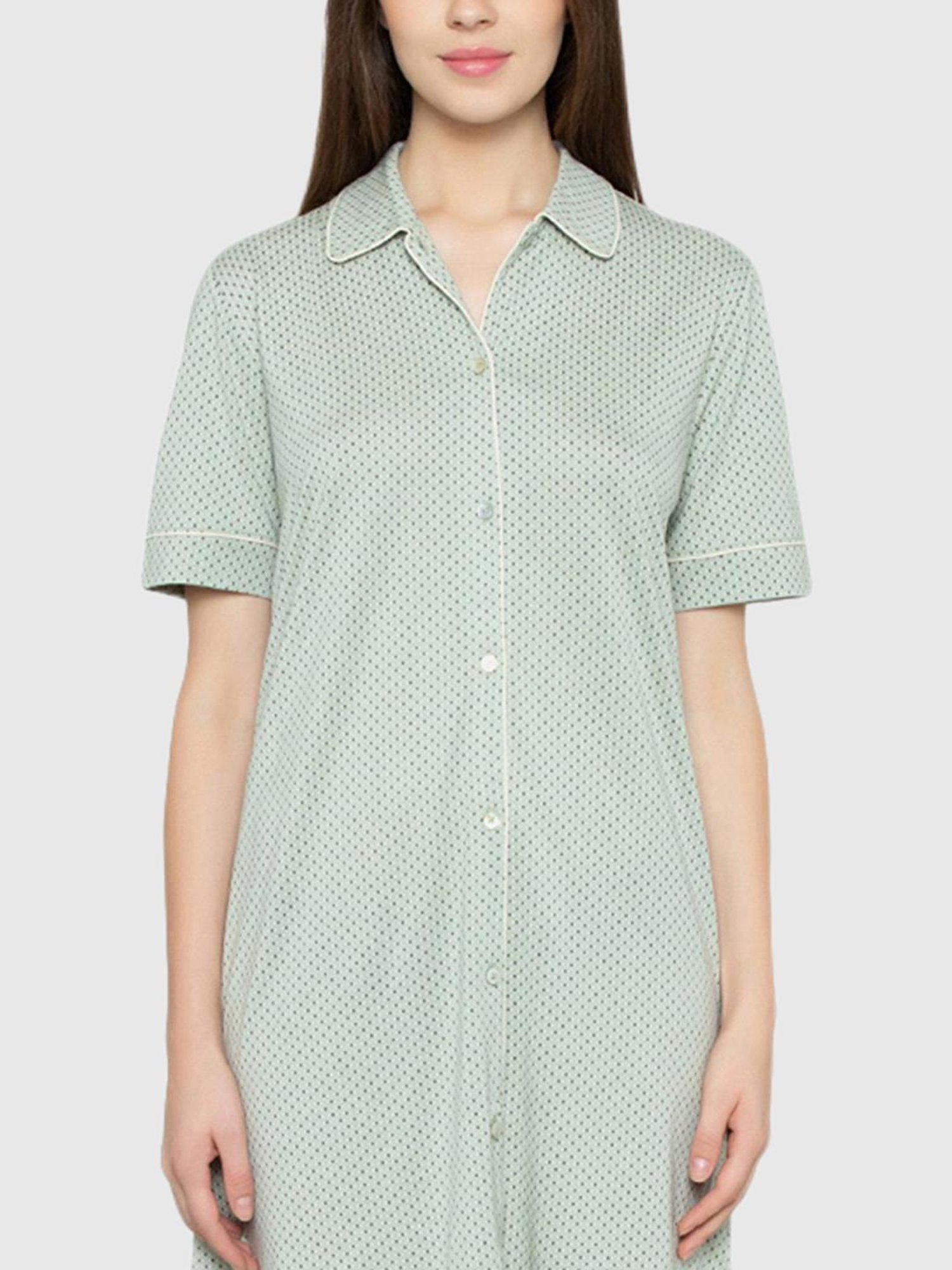 Triumph Green Polka Dot Night Dress