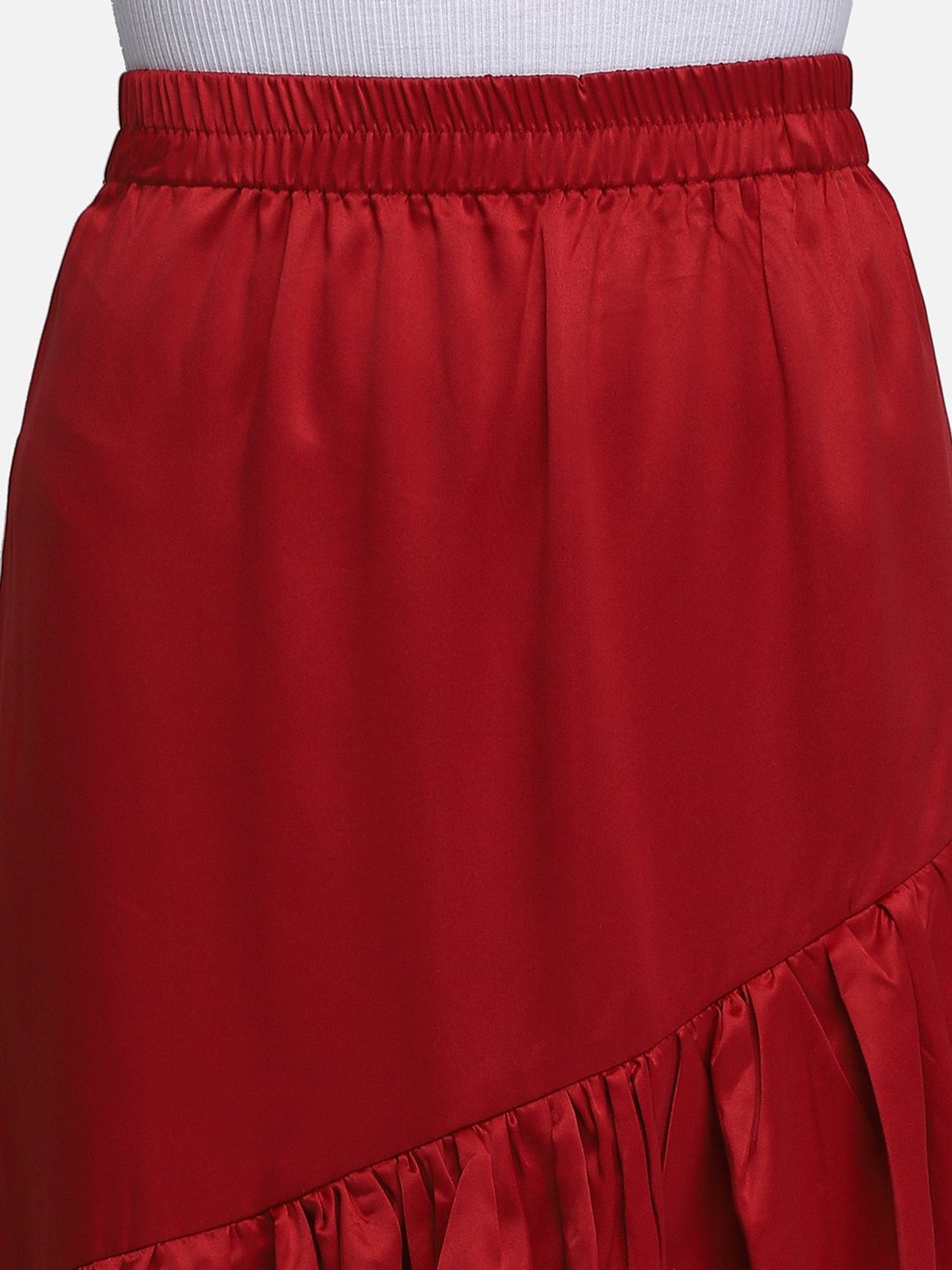 Smarty Pants Maroon Below Knee Skirt
