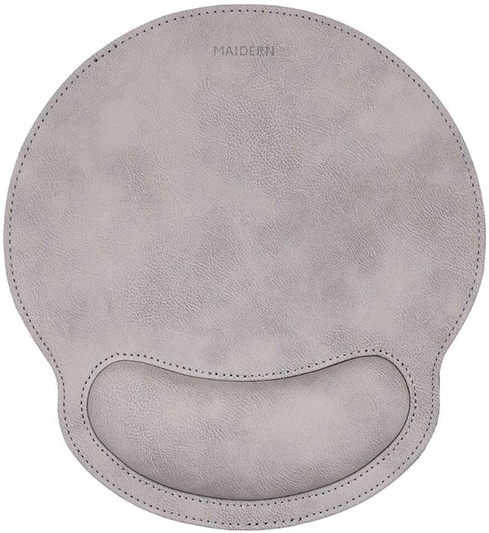 Ergonomic Leather Mouse Pad with Wrist Comfort Memory Foam Waterproof Surface