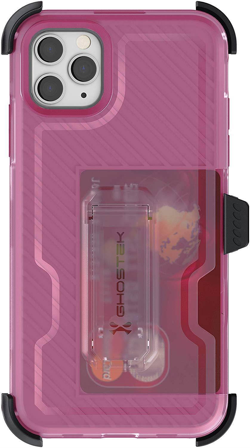 Ghostek Iron Armor Belt Clip iPhone 11 Holster Case with Kickstand and Card Holder Slot Slim Shockproof Design Heavy Duty Protection Wireless Charging Compatible 2019 iPhone 11 (6.1 Inch) - (Blue)