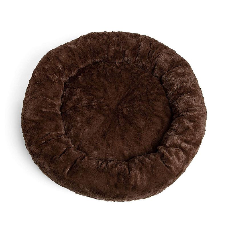 Best Friends by Sheri Orthopedic Relief Donut Cuddler Dog Bed in Brown Lux Fur