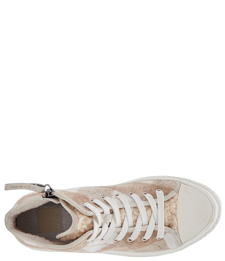 Dolce Vita Veola Plush Plaid Faux Shearling High Top Sneakers