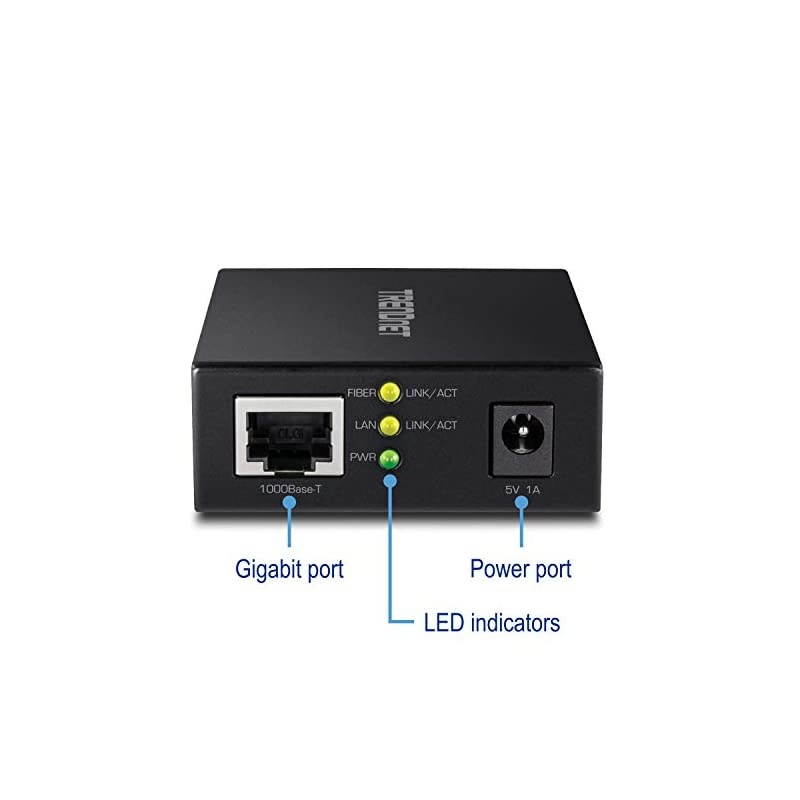 1000BASE-T to SFP Fiber Media Converter, Gigabit Ethernet to SFP Media Converter, 4Gbps Switching Capactiy, TFC-GSFP
