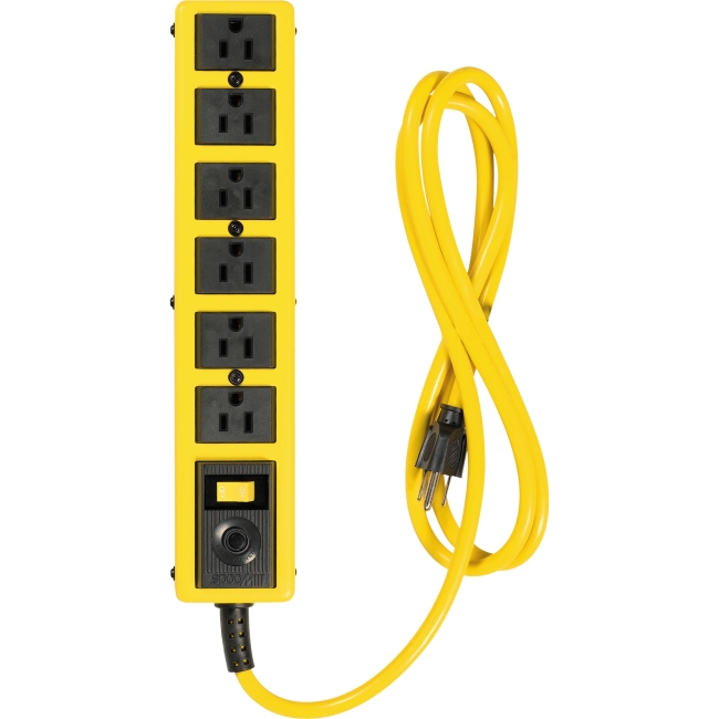Yellow Jacket 6-Outlet Yellow Metal Power Strip with 6 Ft. Cord 5139N
