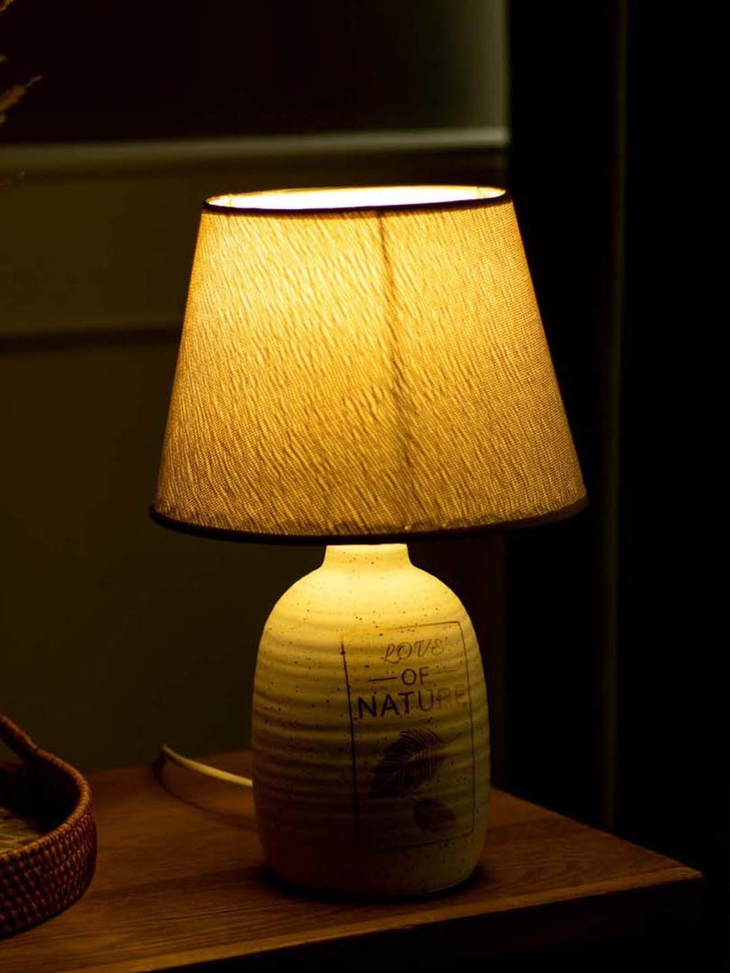 The Decor Kart White Ceramic Love Of Nature Table Lamp