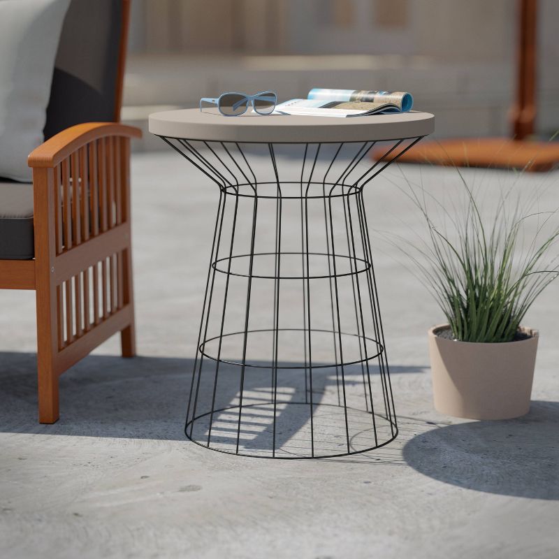 Outdoor Patio Accent Table - Black - SEI