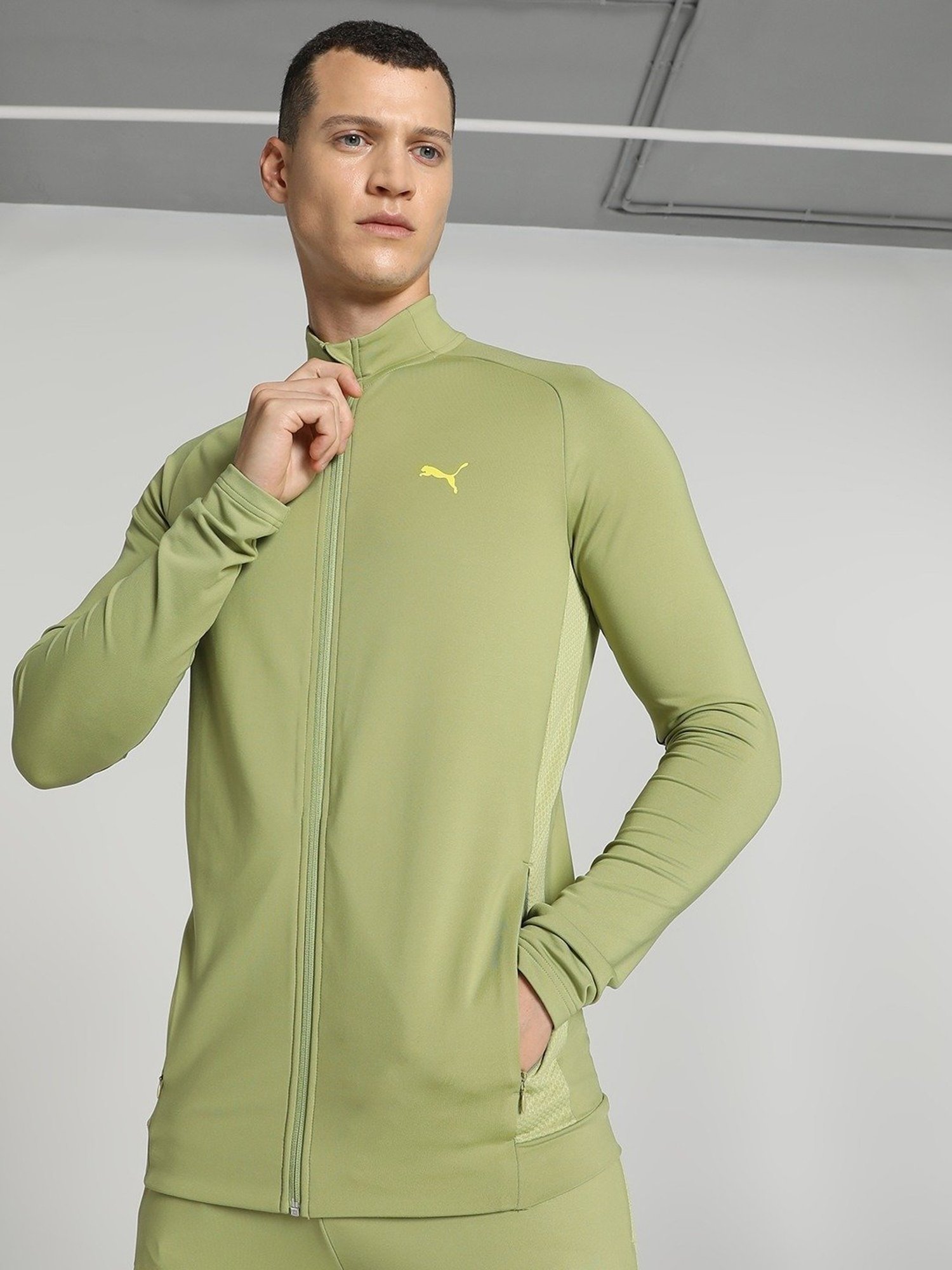 Puma Green Slim Fit Sports Jacket