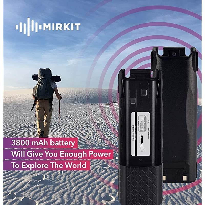 2PCs 3800 mAh  Replacement Batteries BL8 Li ion 74V for Baofeng UV82HP UV82HPL UV82 UV82C UV82X TwoWay Ham Radios Rechargeable Extended Batteries by  Radio USA Warranty