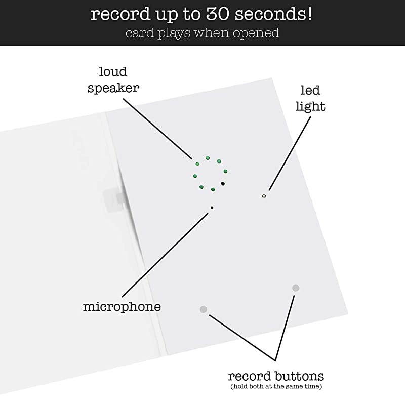 2 Pack  30 Second Recordable DIY Greeting Card Voice Recorder Module Blank WhiteApply Custom Design Artwork