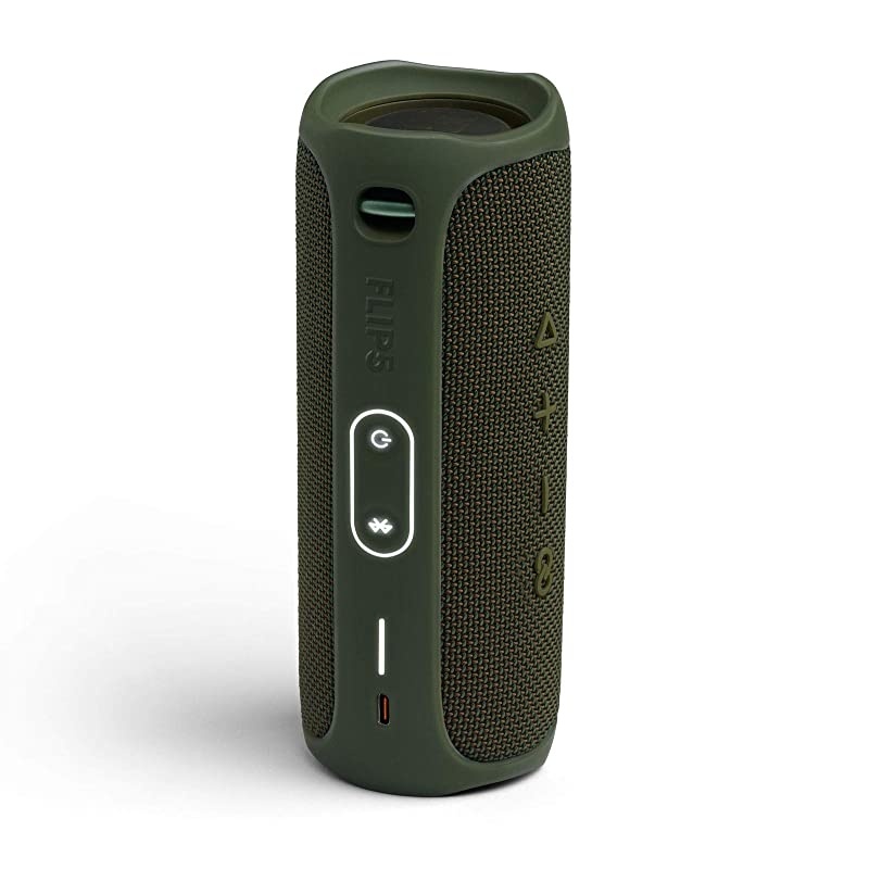 Flip 5 Waterproof Portable Wireless Bluetooth Speaker Bundle with divvi Protective Hardshell Case Green