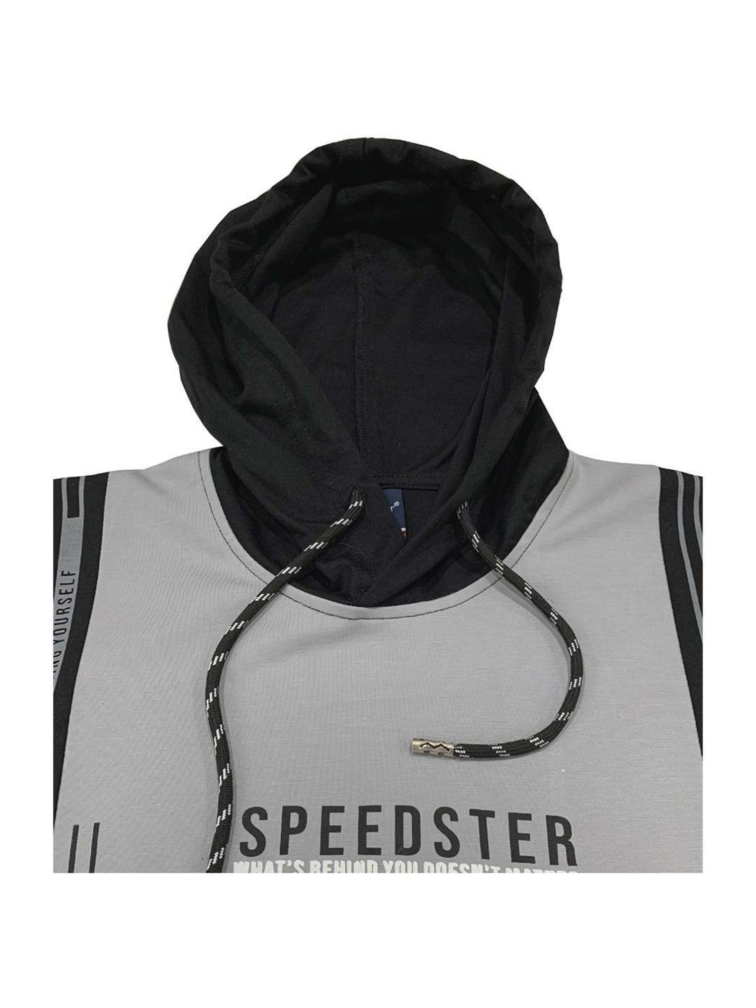 Cavio Kids Black & Grey Printed T-Shirt