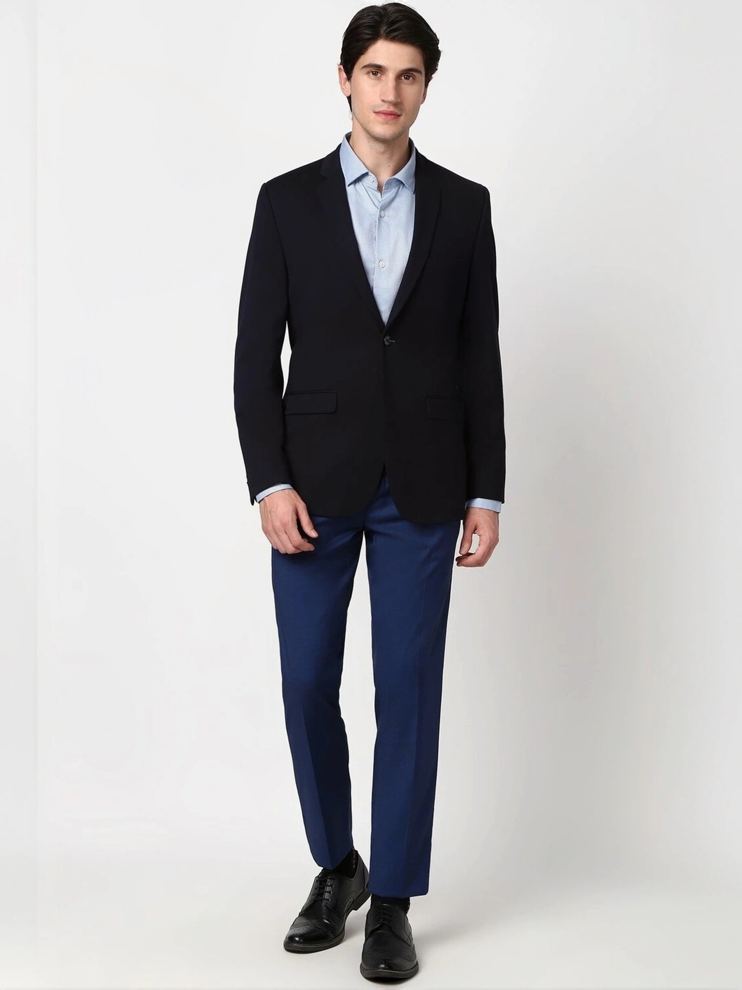 Peter England Elite Black Slim Fit Blazer