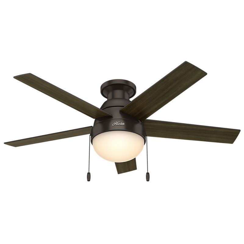 46" Anslee Low Profile Ceiling Fan Bronze (Includes Light Bulb) - Hunter